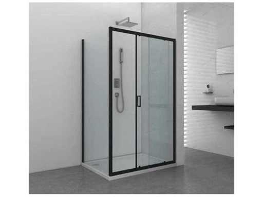 Boîtier de douche design Noir 140x90 cm – 6 mm Verre de sécurité