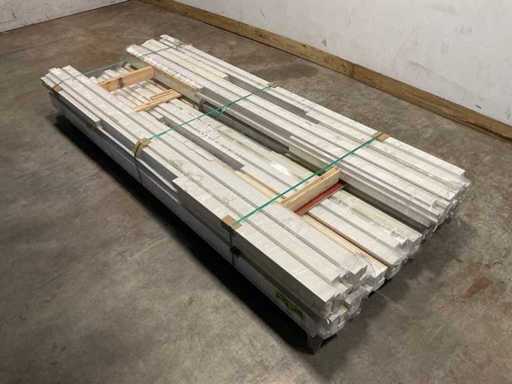 Biko en bois dur avec puits de lumière émoussés 280 cm, blancs apprêtés 56x115 mm (13x)