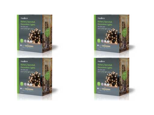 Nedis Christmas Lights - Cord - 48 LEDs - Warm White - 3.60 m - Light effects: 7 - Indoor & Outdoor - Battery Powered