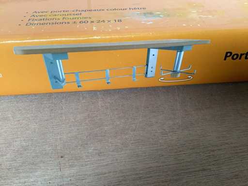 Impresso kapstok garderoberek RVS met beukenhout (2x)