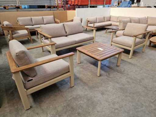 Garden Prestige - Ensemble salon Forza avec coussins Sable d’oléfines