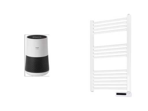 WINIX luchtreiniger ZERO Compact | Luchtreiniger Air Purifier+ Eurom Sani-Towel 500 Elektrische Handdoekradiator 85x50cm 
