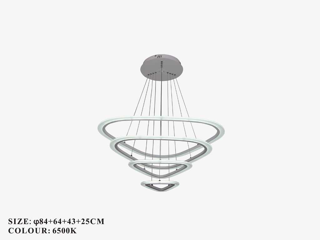 Kroonluchters LED - 3 kleuren - afstandsbediening - Dimbaar - Art.nr. (P7068/84+64+43+25)