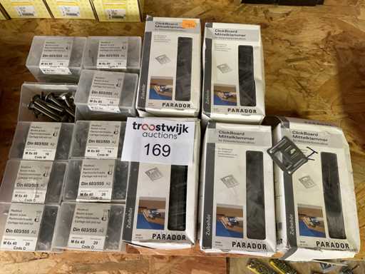 Inox bouten en dozen clips