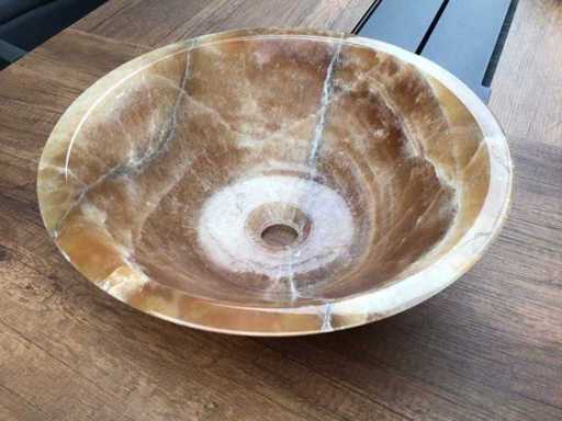 Lavabo en pierre naturelle en onyx 41x15 cm