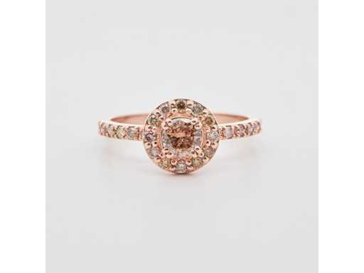 Anello 14 carati diamante naturale 2,38g