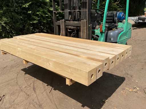 Stâlp de gr?din? din molid cu crest?tur? 240x12x12 cm (10x)