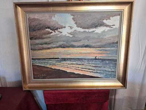 Oil painting by M M Verfaille
