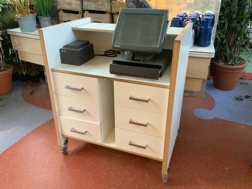 Dispensing desk incl. cash register system
