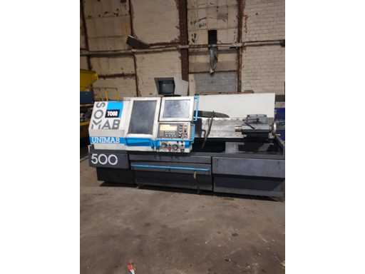 SOMAB - UNIMAB-500 - Numerically controlled parallel lathe with flat bed, A1-8 fixed headstock, inverter and longitudinal and transverse carriage capabilities - 1989