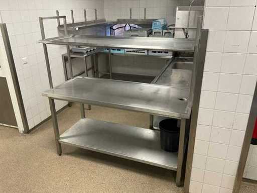 Masă de curățenie din oțel inoxidabil