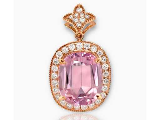 Luxus-Design-Anhänger Naturlila-Rosa Kunzit 10,22 Karat