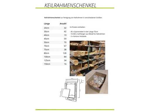 SCHMIDT GMBH Remnants - Gamba del telaio della barella in vero legno, spessore 19 mm, FSC, con montanti trasversali, cunei e ganci metallici