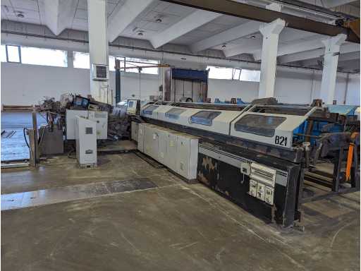 Double tube cutting machine with deburring machine BEWO DCH76