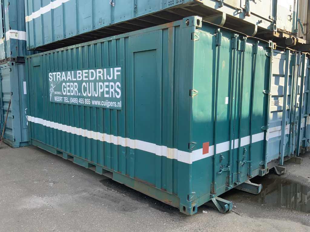 Shipping container on sled
