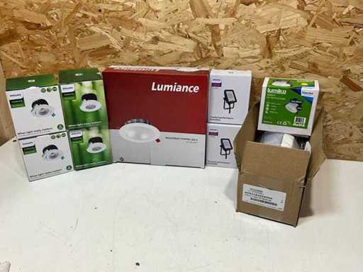Diverses lampes et projecteurs d’intérieur (9x)