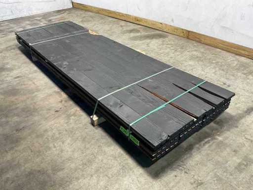 Tablă Douglas cu 3 lamele negre + blank - 300x14x2,6cm (38x)