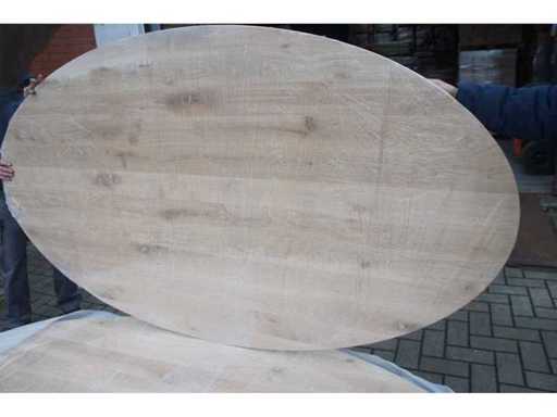 1x oval de 2m cu blatul masiv din stejar masiv