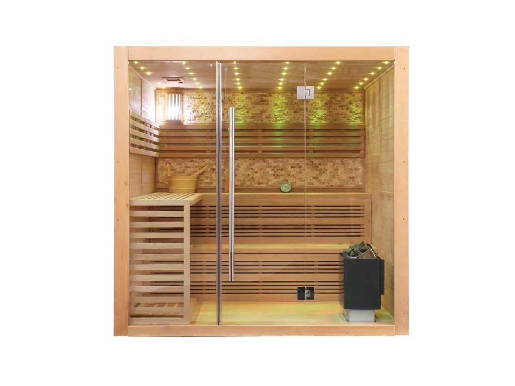 Quadrato sauna con stufa - 200 x 200 x 200 cm