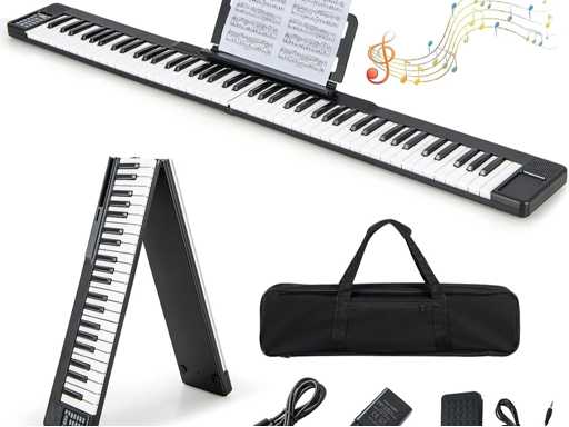 88 clavier numérique pliable, piano électrique pour enfants 128 rythmes / 128 sons/Bluetooth/haut-parleur