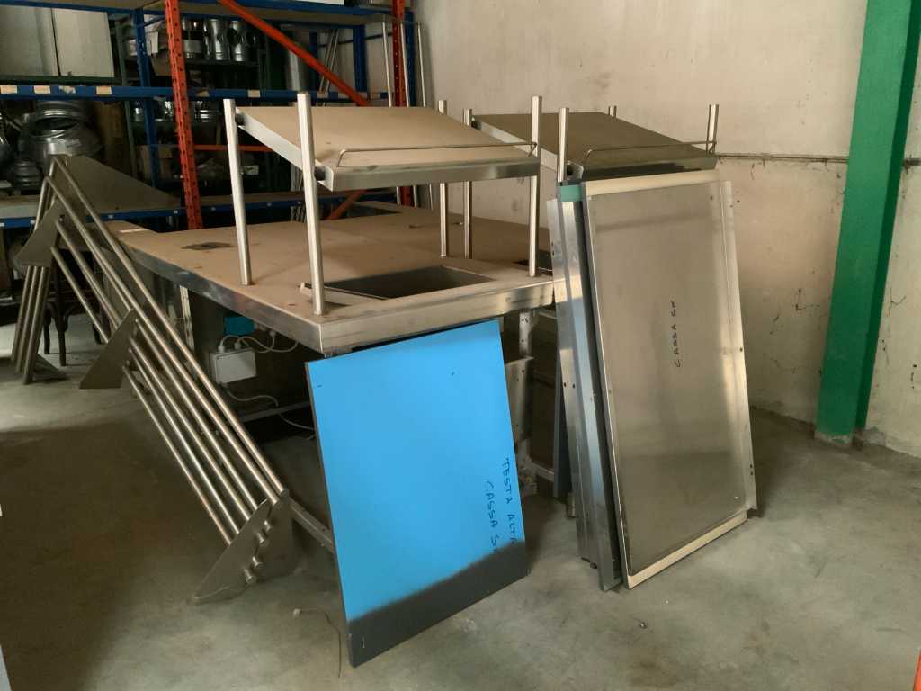 freestanding stainless steel checkout unit