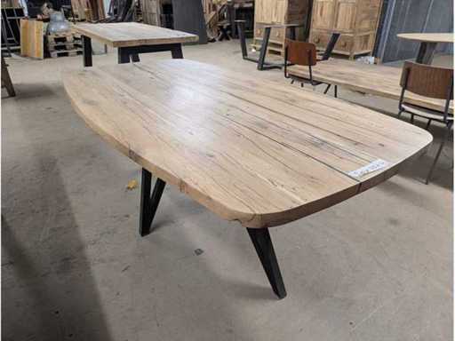 Tavolo da pranzo epossidico ovale danese 220x110cm