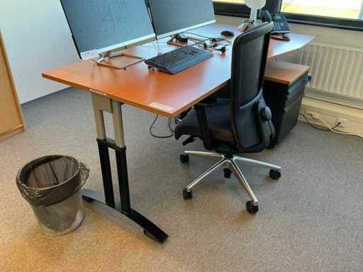 Bureau avec unité tiroir et chaise