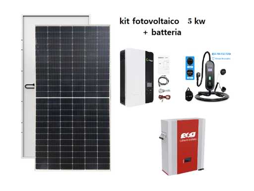 GROWATT 5KW Photovoltaic Kit With Storage & Car Charger