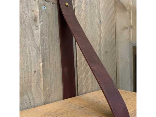 (7x) Leren Plankdragers “Vintaged Used Aubergine” (set)