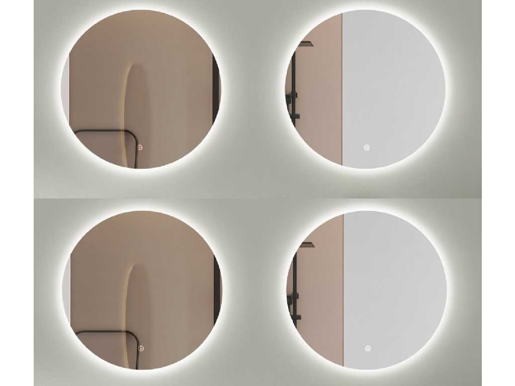 4 LED mirrors round 80 cm anti-fog and dimming function NEW
