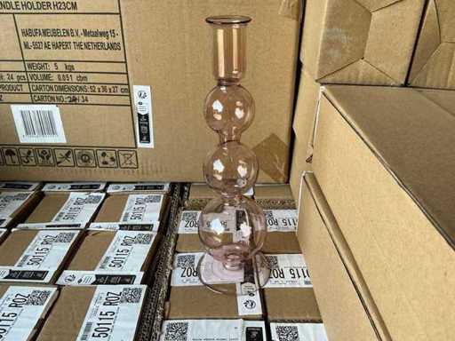 Lot Coco Maison Lizzy Candle Holder H23cm pink (120x)