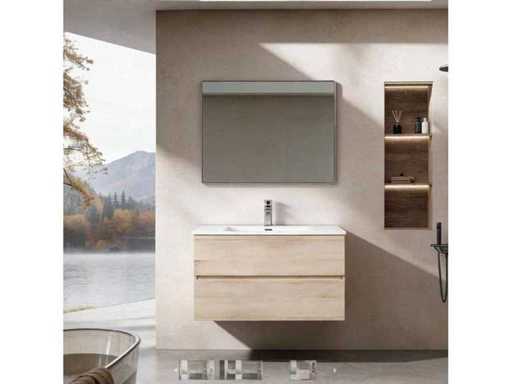 Ensemble de meubles de salle de bain 80 cm sous le lavabo du placard Miroir à LED