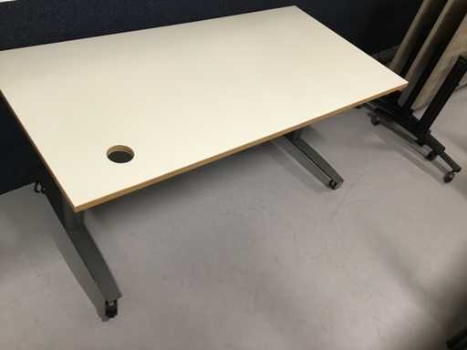 Mobile desk with cable hole (3x)
