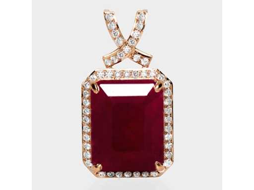 Luxus-Anhänger Natürlicher Purpurroter Rubin 10,97 Karat