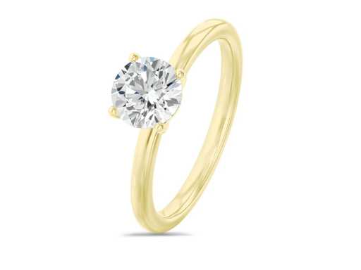 18 carat gold ring with 1.20 ct round diamond - E/VVS2 (HRD)