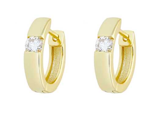 Gele oorbellen met briljant gezet