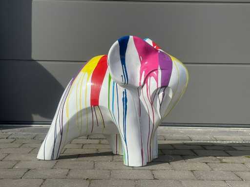 Elephant Abstract White Trash H63cm