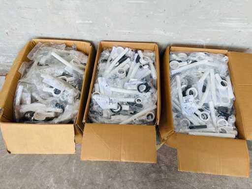 (x250) Kompletne pudełko umywalki Washwashmis, listwa chromowana D.24mm / długość. 26cm (uniwersalny nadmiar)