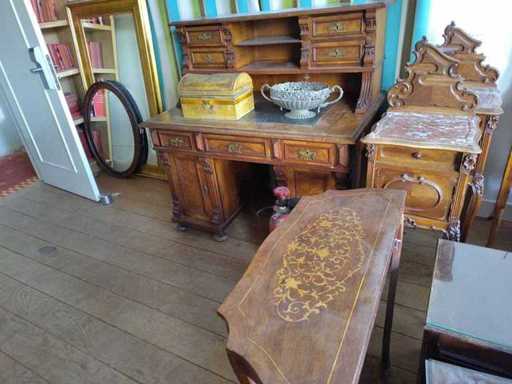 Antique - party - furniture - display cabinet - porcelain