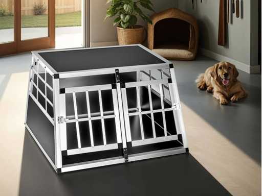 Cage de transport pour chiens double sécurisée 89 x 69 x 50 cm (x2)