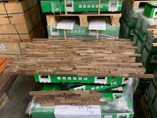 Revêtement mural en teck en bois léger Northerm (24 m2)