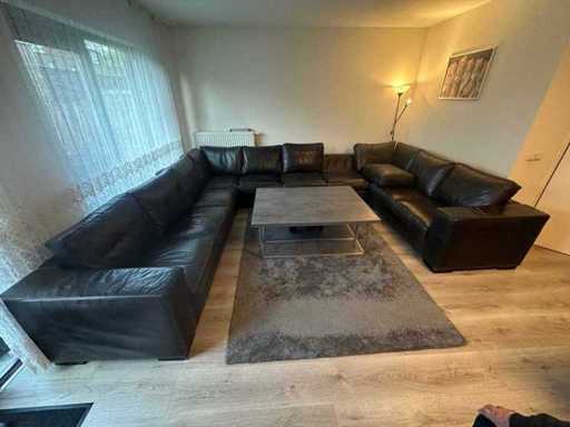 Lederen Zit bank U-Vorm