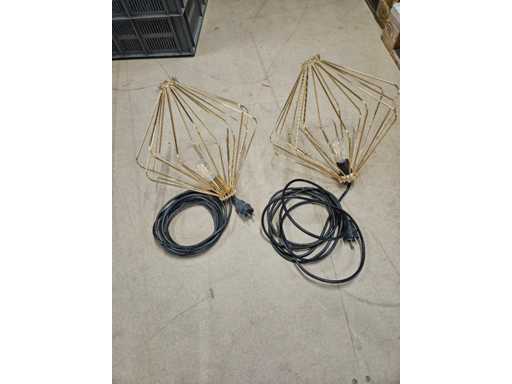 2x pendant light design gold D40cm x 38cm h