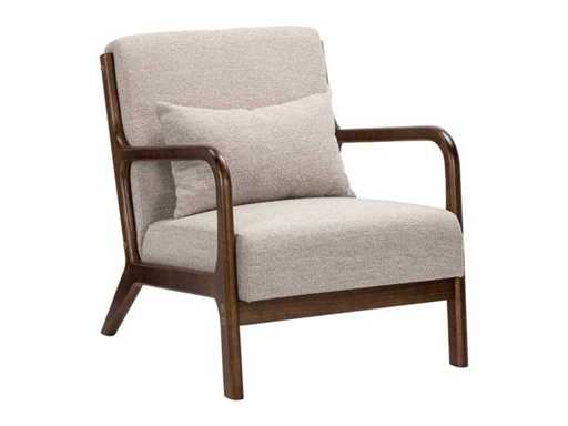 fonQ – Wise Armchair – Dark Walnut – Beige – Armchair