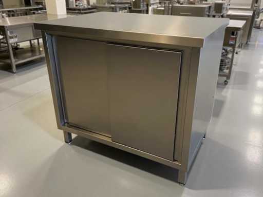 Werkkast RVS - Dubbele schuifdeur