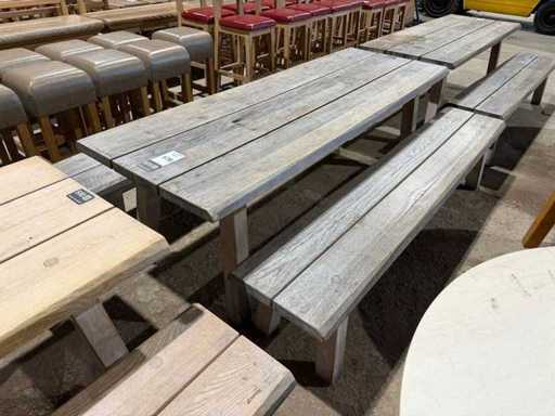 Hütten – Holztisch mit 2 Bänken