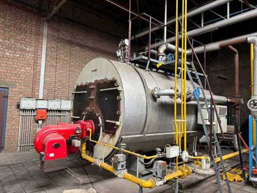 Hagomatic industrial steam boiler - v.v Weishaupt RGMS9/1-D Gas burner + ductwork