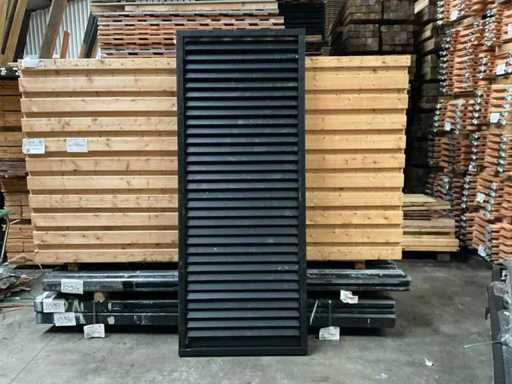 Schermo a persiane regolabile - dipinto di nero - 224x90 cm