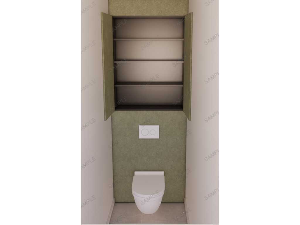 Upholstery toilet with wall cabinet anthracite
