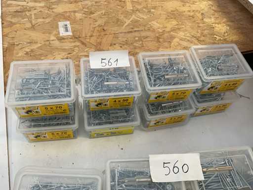 8 Eimer Holzschrauben mit Bohrern und Magnethalter